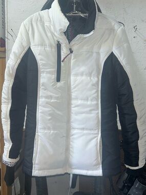 Fahrenheit White and Black Quilted Puffer Jacket